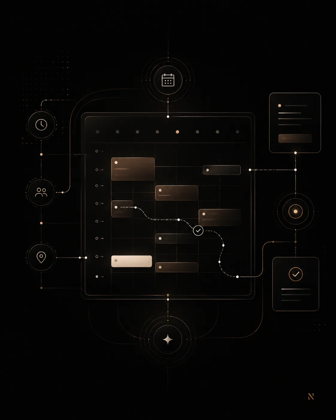 AI calendar assistant organizing schedules, time blocks, people, and automated workflows